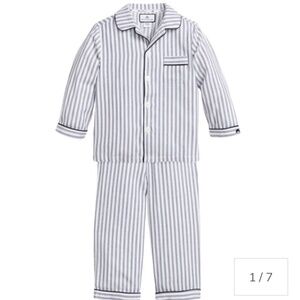 Petite Plume Toddler Twill Pajama Set Navy French Tick